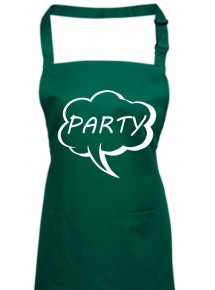 Kochschürze, Sprechblase Party , Farbe bottlegreen