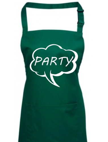 Kochschürze, Sprechblase Party , Farbe bottlegreen