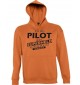 Kapuzen Sweatshirt  Ich bin Pilot, weil Superheld kein Beruf ist, orange, Größe L