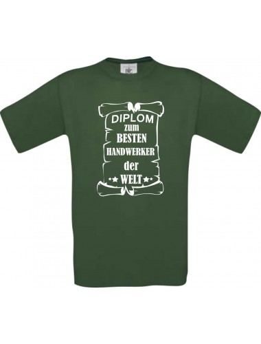 Männer-Shirt Diplom zum besten Handwerker der Welt, grün, Größe L