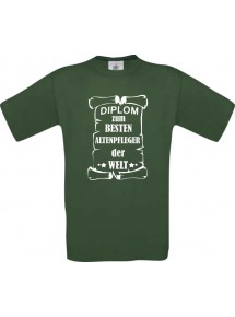 Männer-Shirt Diplom zum besten Altenpfleger der Welt, grün, Größe L