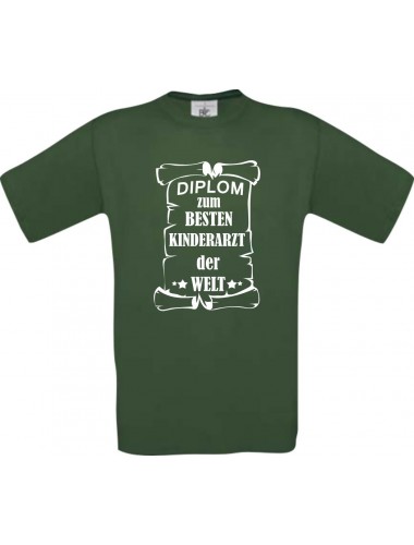 Männer-Shirt Diplom zum besten Kinderarzt der Welt, grün, Größe L