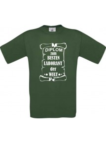 Männer-Shirt Diplom zum besten Laborant der Welt, grün, Größe L