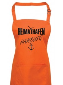 Kochschürze, Heimathafen Hamburg, Farbe orange