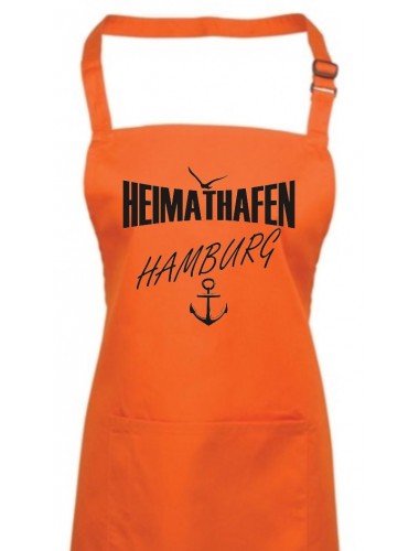 Kochschürze, Heimathafen Hamburg, Farbe orange