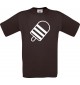 Unisex T-Shirt mit tollem Motiv Eis Eis am Stiel, braun, Größe L