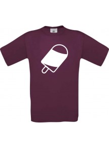 Unisex T-Shirt mit tollem Motiv Eis Eis am Stiel, burgundy, Größe L