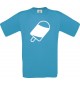 Unisex T-Shirt mit tollem Motiv Eis Eis am Stiel, türkis, Größe L