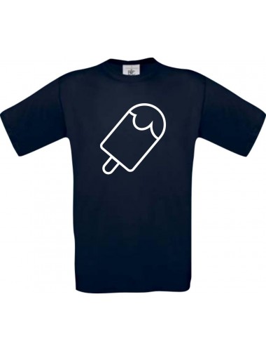 Unisex T-Shirt mit tollem Motiv Eis Eis am Stiel, navy, Größe L