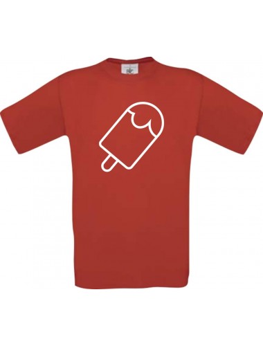 Unisex T-Shirt mit tollem Motiv Eis Eis am Stiel, rot, Größe L