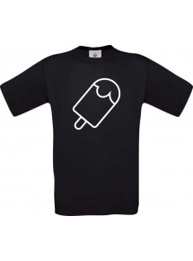Unisex T-Shirt mit tollem Motiv Eis Eis am Stiel, schwarz, Größe L