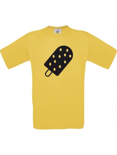 Unisex T-Shirt mit tollem Motiv Eis Eis am Stiel, gelb, Größe L