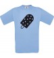 Unisex T-Shirt mit tollem Motiv Eis Eis am Stiel, hellblau, Größe L