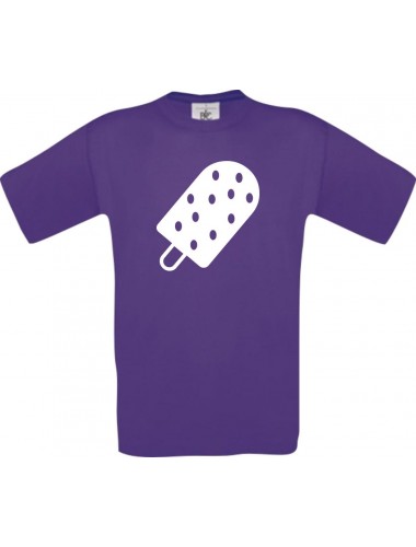 Unisex T-Shirt mit tollem Motiv Eis Eis am Stiel, lila, Größe L