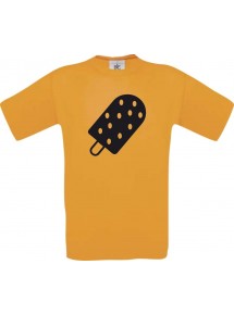 Unisex T-Shirt mit tollem Motiv Eis Eis am Stiel, orange, Größe L
