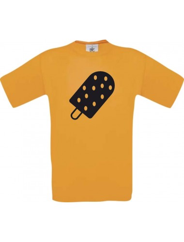 Unisex T-Shirt mit tollem Motiv Eis Eis am Stiel, orange, Größe L