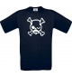 Unisex T-Shirt Skull NEONstyle Moustache, Kult, , Farbe blau, Größe S
