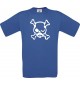 Unisex T-Shirt Skull NEONstyle Moustache, Kult, , Farbe royalblau, Größe S