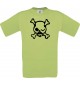 Unisex T-Shirt Skull NEONstyle Moustache, Kult, , Farbe pistas, Größe S
