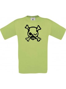 Unisex T-Shirt Skull NEONstyle Moustache, Kult, , Farbe pistas, Größe S