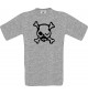 Unisex T-Shirt Skull NEONstyle Moustache, Kult, , Farbe sportsgrey, Größe S
