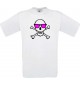 Unisex T-Shirt Skull NEONstyle Moustache, Kult, , Farbe weiss, Größe S