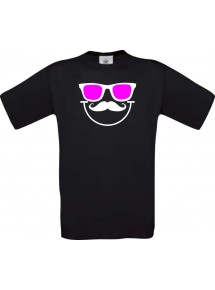 Unisex T-Shirt Sunglasses And Smile, Kult, , Farbe schwarz, Größe S