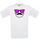 Unisex T-Shirt Sunglasses And Smile, Kult, , Farbe weiss, Größe S