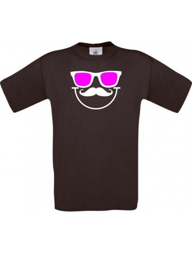 Unisex T-Shirt Sunglasses And Smile, Kult, , Farbe braun, Größe S