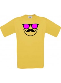 Unisex T-Shirt Sunglasses And Smile, Kult, , Farbe gelb, Größe S