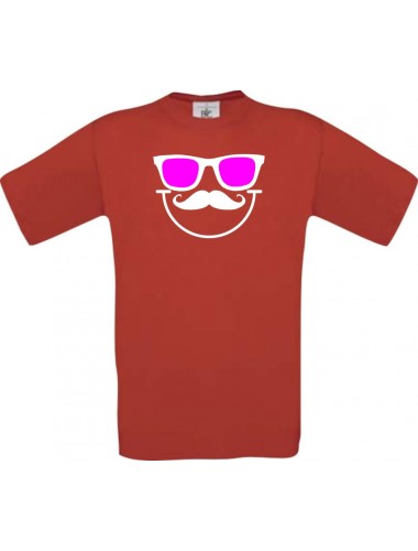 Unisex T-Shirt Sunglasses And Smile, Kult, , Farbe rot, Größe S