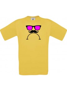 Unisex T-Shirt Sunglasses Moustache Bart and a bad Smiley, Kult, , Größe: S- XXXL