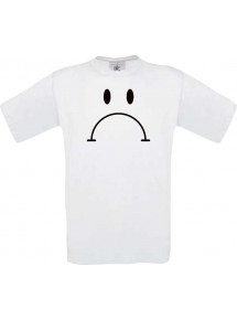 Unisex T-Shirt Moustache bad Smiley, Kult, , Farbe weiss, Größe S