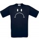 Unisex T-Shirt Moustache bad Smiley, Kult, , Farbe blau, Größe S