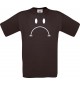 Unisex T-Shirt Moustache bad Smiley, Kult, , Farbe braun, Größe S
