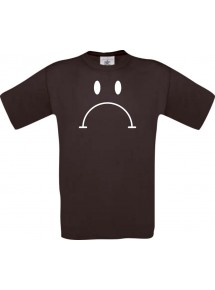 Unisex T-Shirt Moustache bad Smiley, Kult, , Farbe braun, Größe S