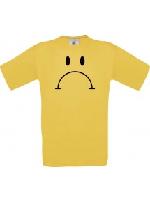 Unisex T-Shirt Moustache bad Smiley, Kult, , Farbe gelb, Größe S