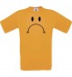 Unisex T-Shirt Moustache bad Smiley, Kult, , Farbe orange, Größe S