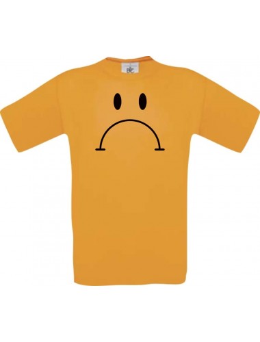 Unisex T-Shirt Moustache bad Smiley, Kult, , Farbe orange, Größe S