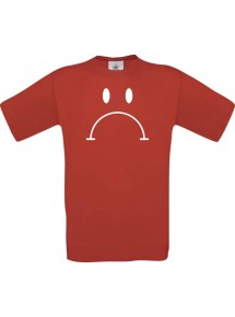 Unisex T-Shirt Moustache bad Smiley, Kult, , Farbe rot, Größe S