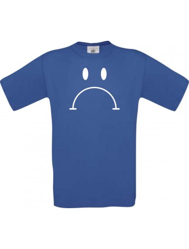 Unisex T-Shirt Moustache bad Smiley, Kult, , Farbe royalblau, Größe S
