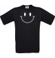 Unisex T-Shirt Moustache lustiger Smiley, Kult, , Farbe schwarz, Größe S