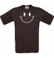 Unisex T-Shirt Moustache lustiger Smiley, Kult, , Farbe braun, Größe S