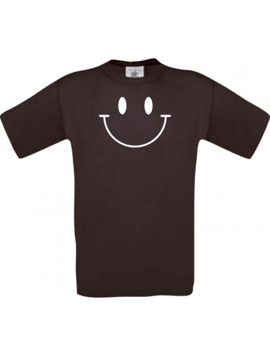 Unisex T-Shirt Moustache lustiger Smiley, Kult, , Farbe braun, Größe S