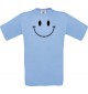 Unisex T-Shirt Moustache lustiger Smiley, Kult, , Farbe hellblau, Größe S