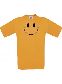 Unisex T-Shirt Moustache lustiger Smiley, Kult, , Farbe orange, Größe S