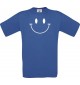 Unisex T-Shirt Moustache lustiger Smiley, Kult, , Farbe royalblau, Größe S