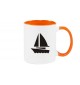Kaffeepott Segelboot, Jolle, Skipper, Kapitän, orange