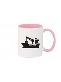 Kaffeepott Frachter, Seefahrt, Übersee, Skipper, Kapitän, rosa