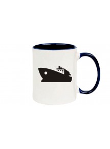 Kaffeepott Yacht, Boot, Skipper, Kapitän, blau